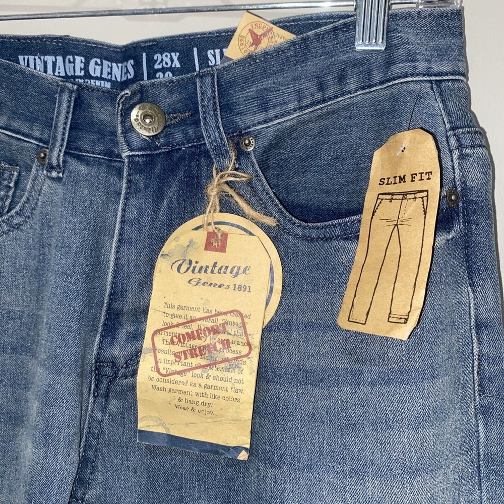 NWT Vintage Genes Lived in Denim Men's Slim Fit Jeans Comfort Stretch, 28x30 - Picture 5 of 12